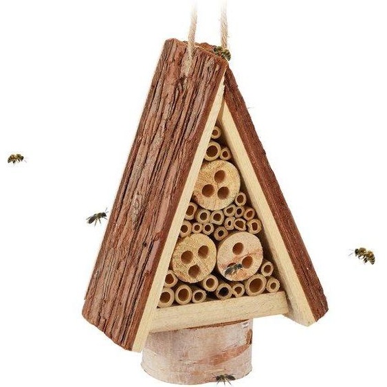 Hôtel à insectes en bois pour abeilles sauvages et guêpes - Accessoire de jardin pour hôtel à abeilles HBD 225 x 16 x 85 cm - Habitat naturel pour insectes