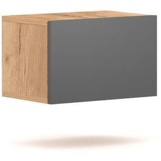 Petit meuble de rangement suspendu BRACA chêne et gris anthracite 40cm