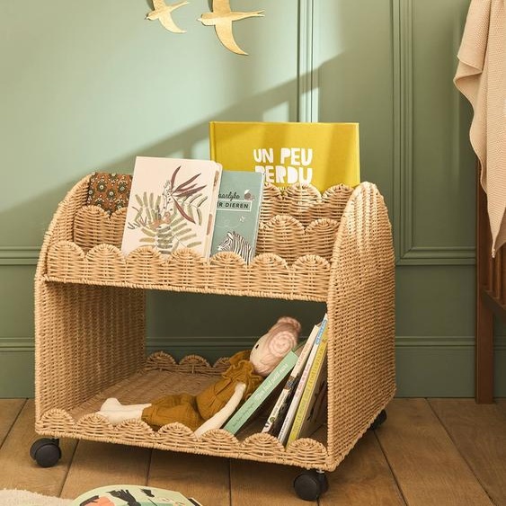 Petit rangement livre corde feston beige