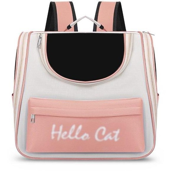 Petit sac à dos de voyage pliable pour chats et chiens de petite et moyenne taille, sangles transparentes, respirantes et résistantes à la chaleur, rouge.