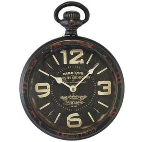 Petite horloge ronde métal noir 22x28cm