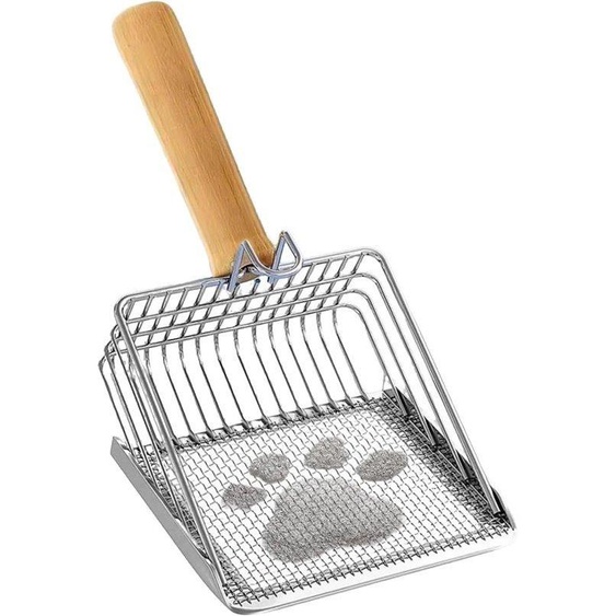 Petite pelle à litière pour chat - Pelle à litière en métal avec filtre, pelle antiadhésive en acier inoxydable, aspirateur à déchets haute performance pour chatons, animaux de compagnie et petites races