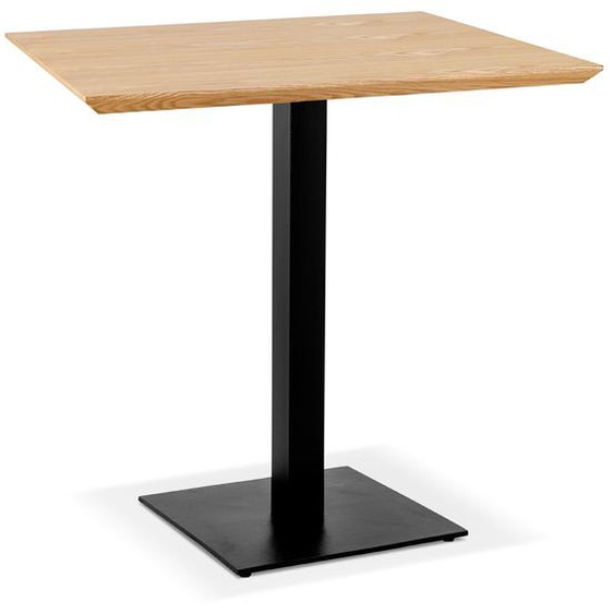 Petite table à diner carrée REGIS en bois finition naturelle et fonte noire - 70x70 cm