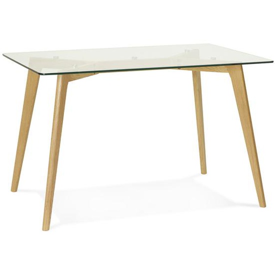 Petite table / bureau droit BUGY en verre - 120x80 cm