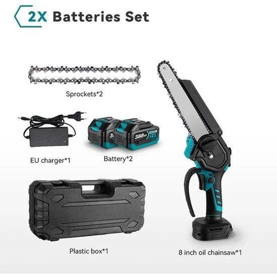 Petite tronçonneuse sans fil 8 pouces, sans balais, 20 000 tr/min, sans fil, rechargeable, pour le travail du bois