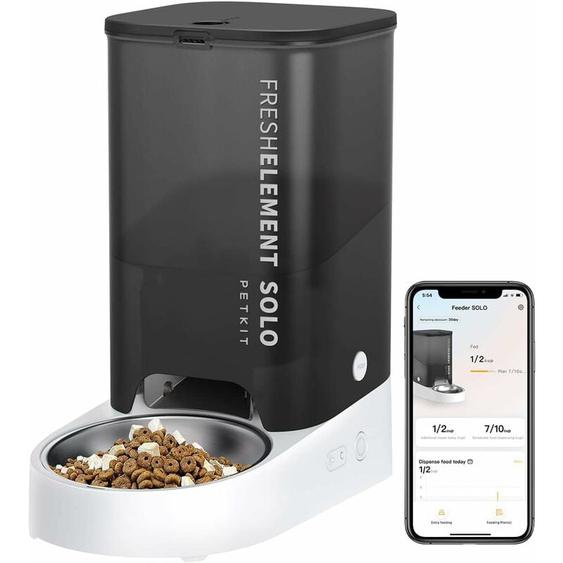 Distributeur Automatique pour Chats et Chiens,2.4G WiFi 3L Mangeoire Automatique, Connecté App,avec Bol en Acier Inoxydable,Jusquà 10 Repas par