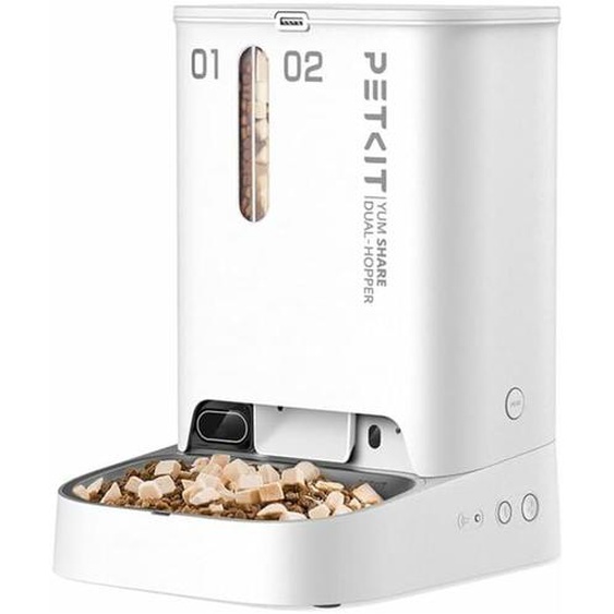 Distributeur Croquettes Chat Automatique avec Caméra 1080P, 2.4 g WiFi 5L Distributeur de Croquettes pour Chat et Chien,Fonction AI,Bol en Acier
