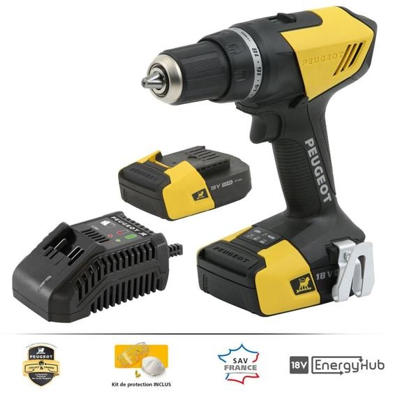 Peugeot Psp - Perceuse sans fil 18V - 2x 2 Ah