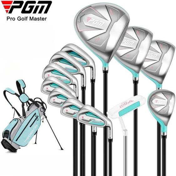 PGM-Ensemble de golf avec sac pour femme, acier inoxydable, manche en carbone, conducteur en bois de fer, entraînement débutant, fournitures de golf LTG051