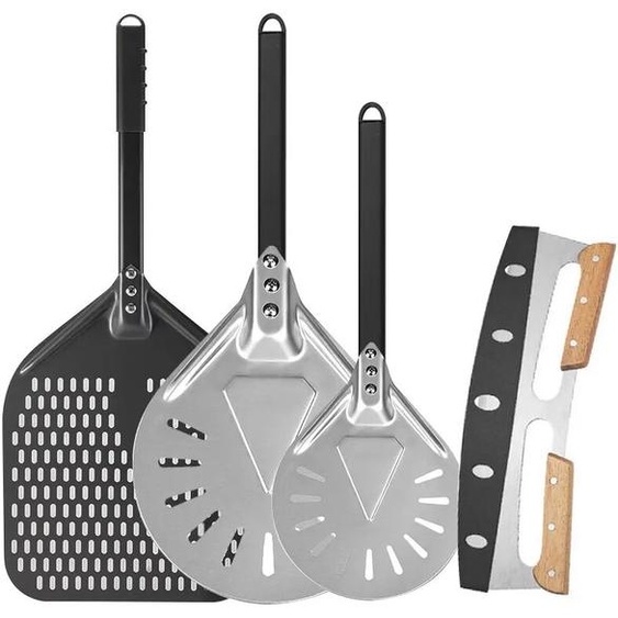 PGY Spatule à pizza perforée en aluminium, 7/9/12 pouces, professionnelle, pour les zones, accessoire de four