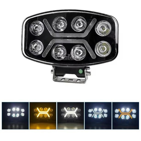 Phare puissant à LED / lampe halogène 12 V–24 V, 90 W, blanc-jaune, pour VTT, 4x4, camions, tracteurs et véhicules agricoles