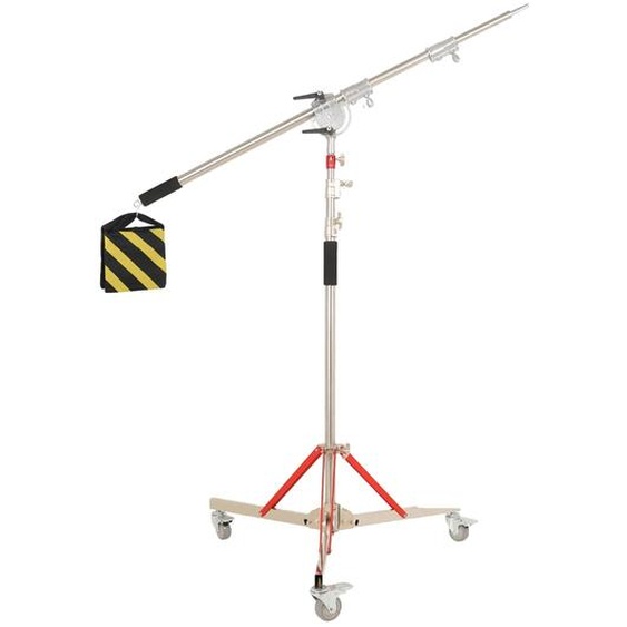 Photographie C-Stand, 320cm de hauteur, construction en acier inoxydable, Avec barre de croix de bras