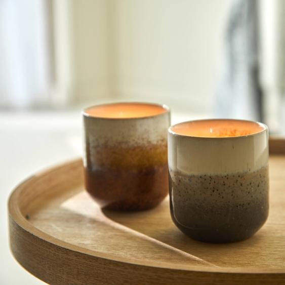 Photophore en céramique finition émail - lot de 2 -