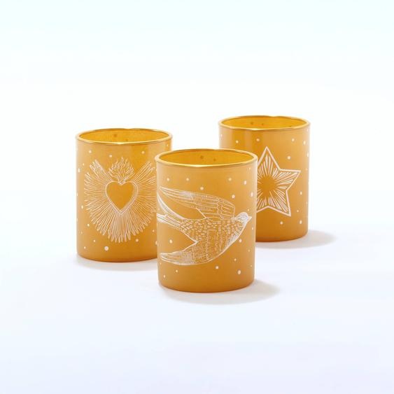 Photophore en verre - lot de 3 -