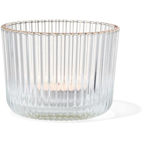 Photophore Nervuré Ø8.5x6.5 Verre (transparent)