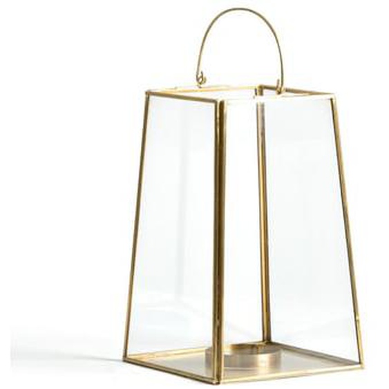 Photophore verre et laiton ou métal noir, Uyova