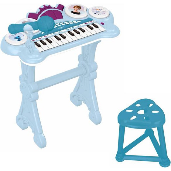 Piano Électronique La Reine Des Neiges Avec Siège Et Micro Bleu
