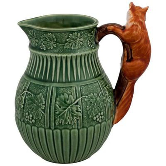 Pichet renard céramique vert et marron 1L