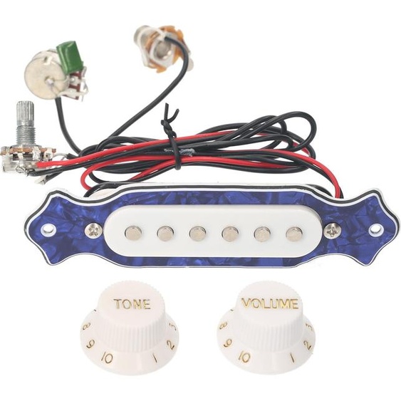 Pickup pour guitare électrique Construction stable Design premium Amélioration du son avec bobine en cuivre pour guitare acoustique et électrique pour le peuple (blanc et bleu)