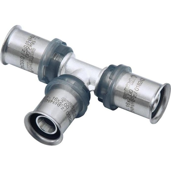 Pièce en T emboutie en métal G2 16 x 16 x 16 mm 16 x 16 x 16 mm