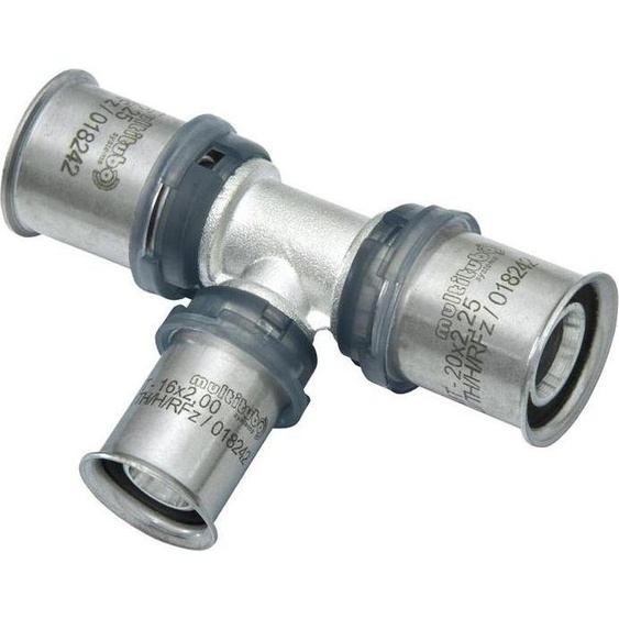 Pièce en T en métal emboutie G2, réduite, 20 x 20 x 16 mm