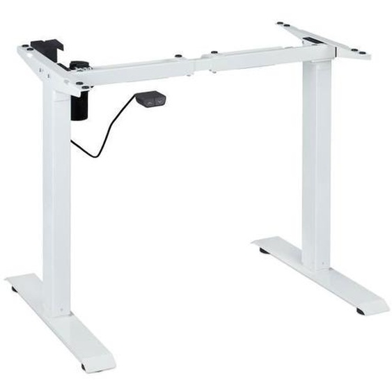 Relaxdays Pied de bureau réglable en hauteur, électrique, extensible, tréteau, 71-121 cm, cadre table, acier, blanc