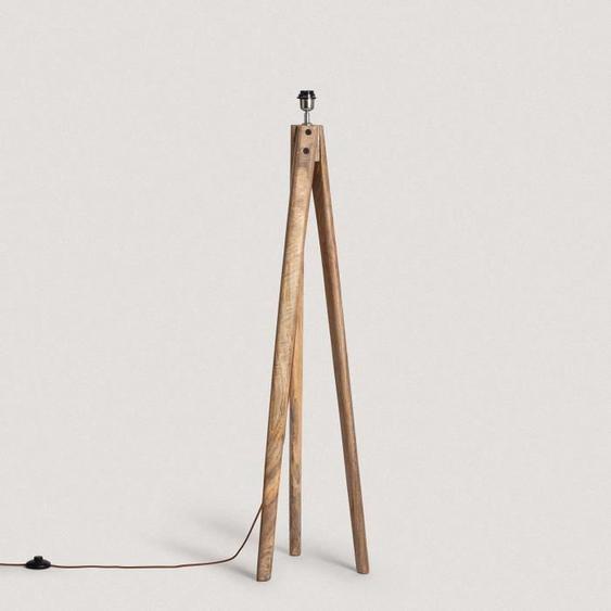 Pied de Lampadaire - TECHBREY - Kumar - Bois massif - Naturel - 1325x335x335 mm