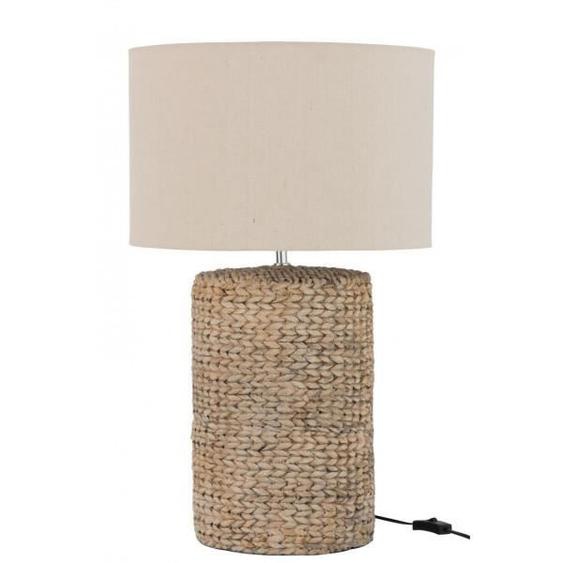 Pied De Lampe + Abat-Jour Tresse Epaisse Beton/Coton Naturel Large - Naturel - Ciment / Argile / Terre cuite - L 42 x l 42 x H 67 c