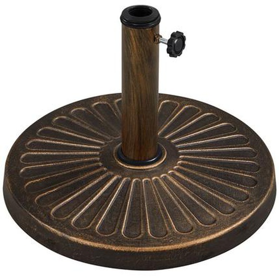 Yaheetech - Pied de Parasol 10 kg Lestage pour Parasols en Résine et Fer pour Terrasse, Piscine, Patio, Jardin, Restaurant Bronze Φ44×32 cm