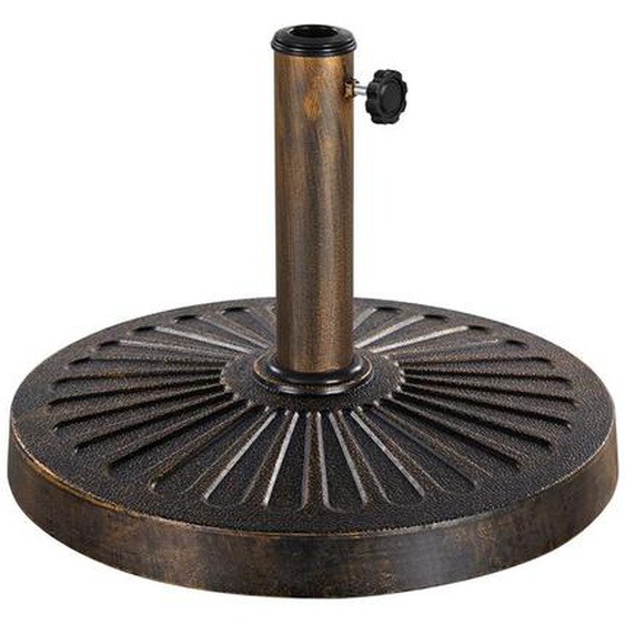 Yaheetech - Pied de Parasol 14 kg Lestage pour Parasols en Résine et Fer pour Terrasse, Piscine, Patio, Jardin, Restaurant Bronze Φ46×34 cm