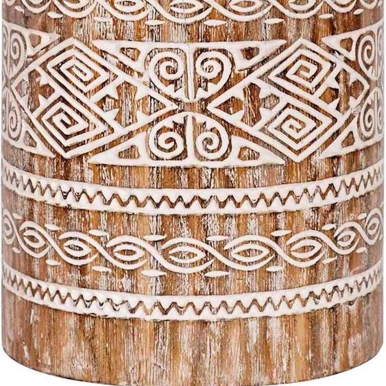 Pied de parasol blanc lavé Ø34 x 40 cm bois massif