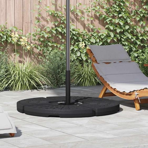 Pied de parasol en éventail 4 pcs. noir