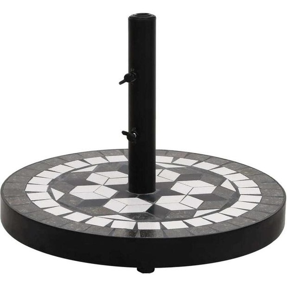 Pied de parasol noir et blanc Rond 12 kg