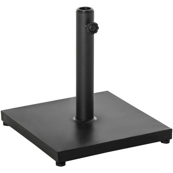 Pied de parasol - Socle - 13 kg - Pour Ø 35/38/48 mm - Verrouillage par bouton-poussoir - 40 x 40 x 43 cm - Noir