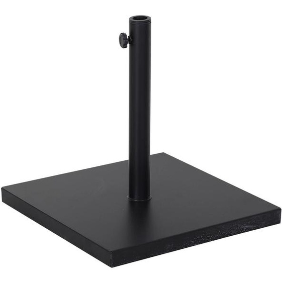 Pied de parasol - Socle pour parasol de terrasse - Avec roulette de blocage - Acier - Dimensions : 45 x 45 x 39 cm - Montage requis - Pour lextérieur