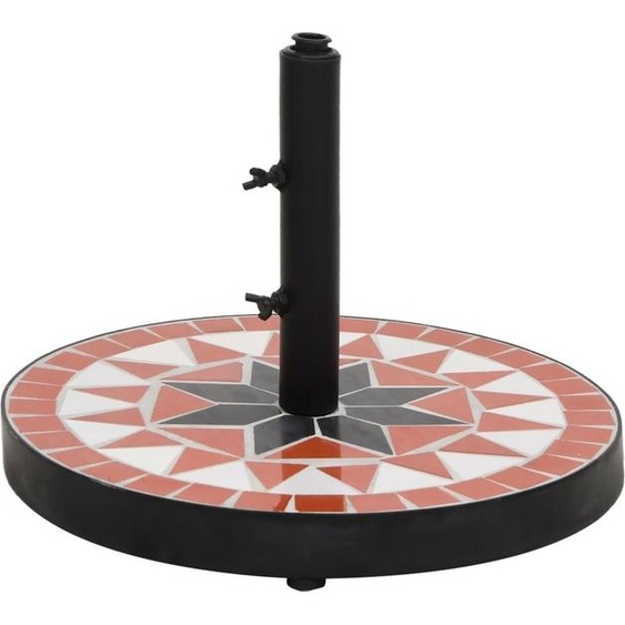 Pied de parasol Terracota et Blanc Rond 12 kg