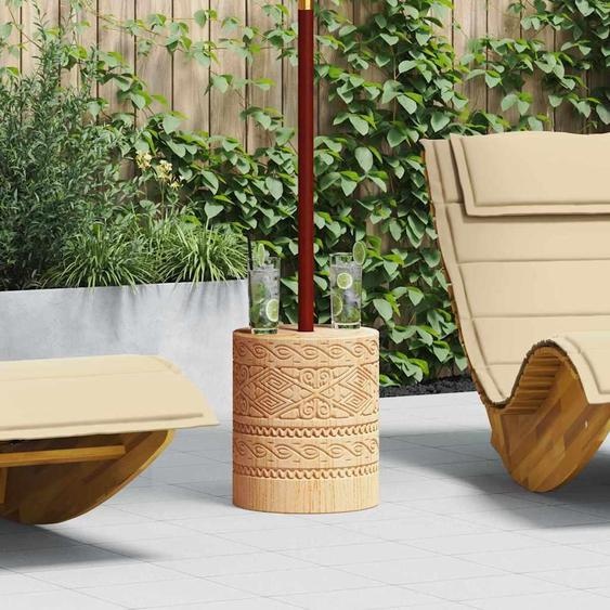 Support de parasol vidaXL, 28,05 kg, bois massif naturel, cylindrique