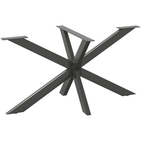 Pied de table à manger en forme daraignée, anthracite, 150 x 78 x (72-73) cm, acier