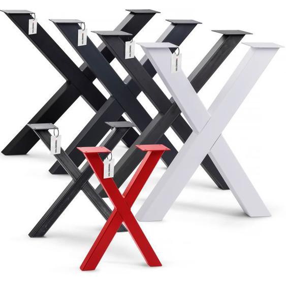 Pied de table industriel en X HOLZBRINK - Profil 60x60mm - Dimensions 80x72cm - Acier brut