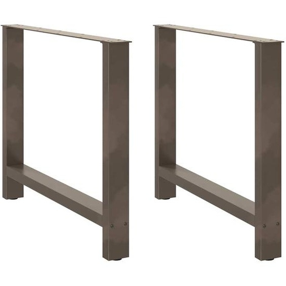 Pieds de table à manger en acier naturel 2 pièces 90 x (72-73) cm Acier