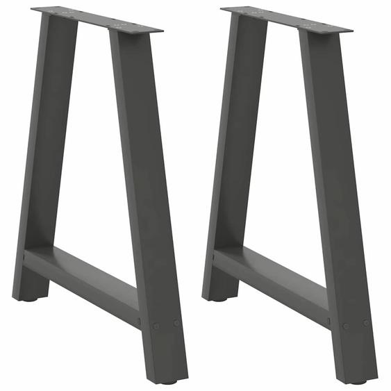 Pieds de table à manger en forme de A 2 pièces Anthracite 70 x (72-73) cm Acier