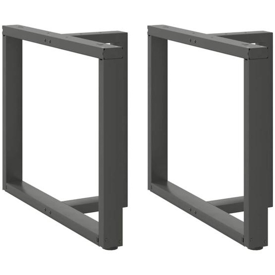 Pieds de table à manger en forme de T, 2 pièces, anthracite, 100 x 35 x (72-73) cm, acier