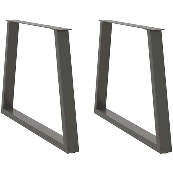 Pieds de table à manger en forme de V, 2 pièces, anthracite, 90 x (72-73,3) cm, acier