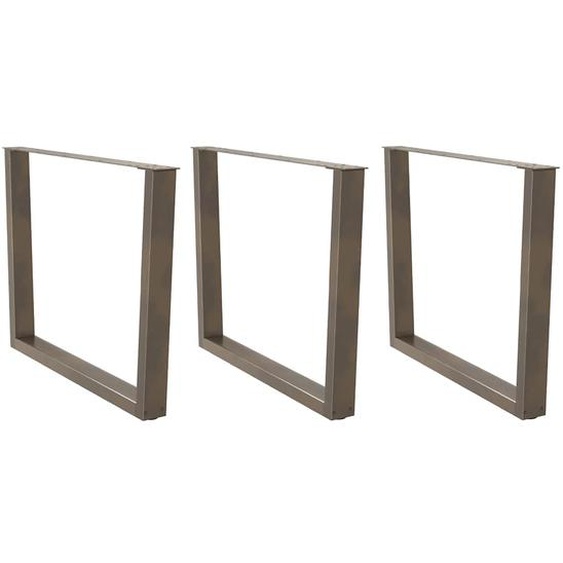 Pieds de table à manger en forme de V, 3 pièces, acier naturel, 100 x (72-73,3) cm