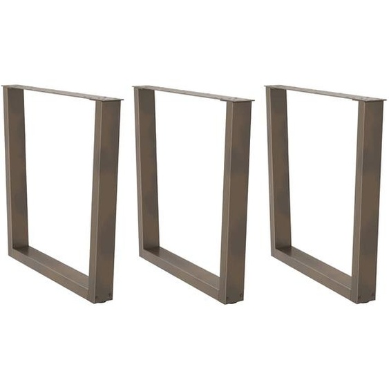 Pieds de table à manger en forme de V 3 pièces Acier naturel 80 x (72-73,3) cm Acier