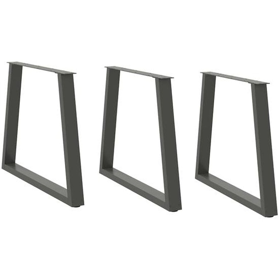 Pieds de table à manger en forme de V, 3 pièces, anthracite, 80 x (72-73,3) cm, acier