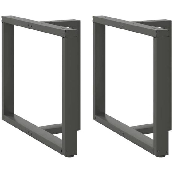 Pieds de table à manger en T 2 pièces Anthracite 90x35x(72-73) cm Acier
