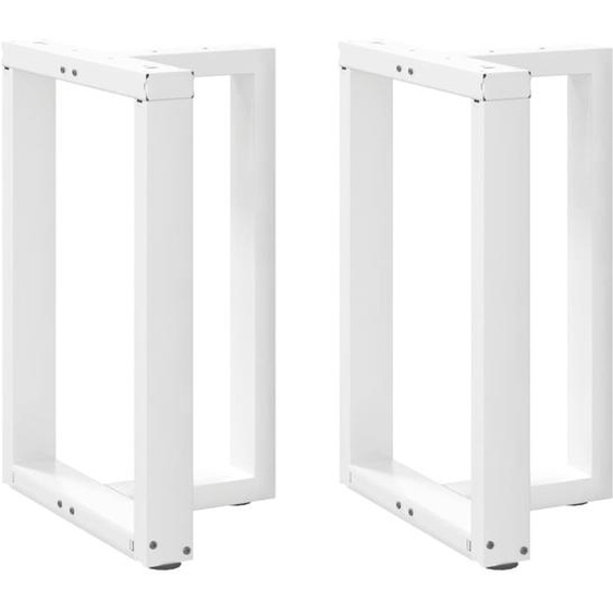 Pieds de table à manger en T 2 pièces Blanc 50 x 35 x (72-73) cm Acier