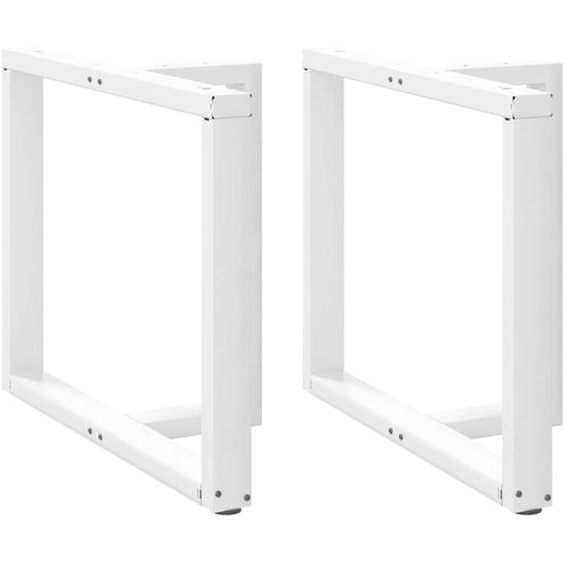 Pieds de table à manger en T, 2 pièces, blanc, 90 x 35 x (72-73) cm, acier