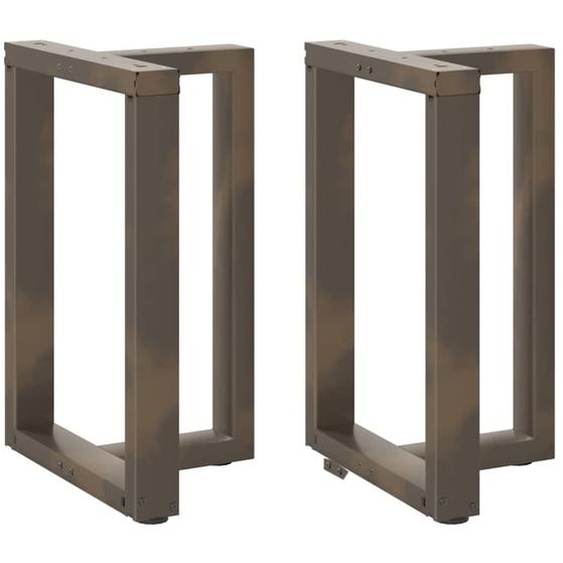 Pieds de table à manger en T, 2 pièces, noir, 50 x 35 x (72-73) cm, acier